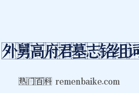 外舅高府君墓志铭组词是什么意思的图片